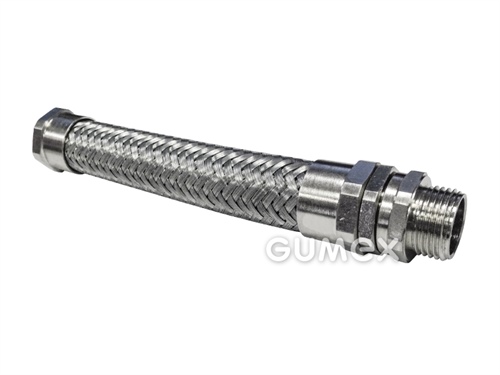 Koncovka pro kovové kabelové chráničky Adaptasteel B přímá pro chráničky SB/STC/SSB, 25mm, vnější závit M25, IP40, poniklovaná mosaz, -50°C/+300°C